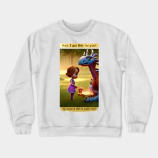 Sharing with Imaginary friend version 1 Crewneck Sweatshirt